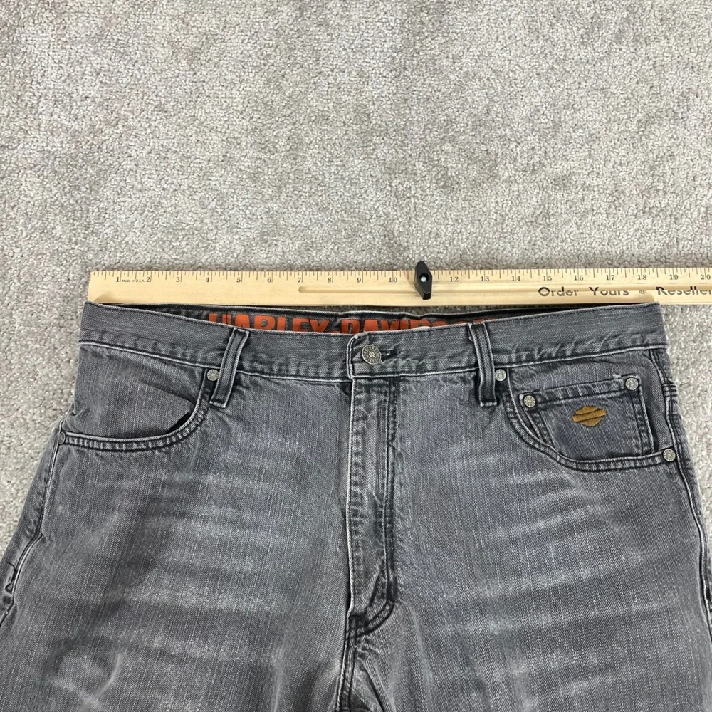 Harley Davidson Jeans Mens 36 x 31 Straight Faded Y2K Biker Moto (Tag 36x34)